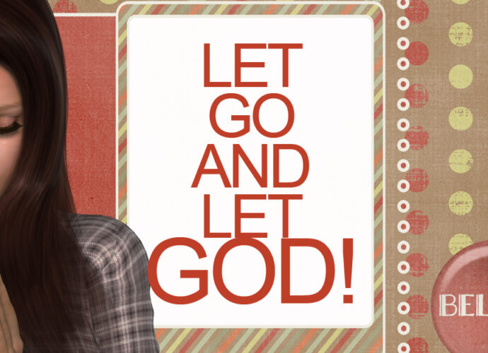 Beautiful woman praying, Let go Let God