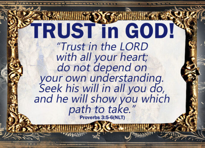 Antique gold frame around the words of Proverbs 3:5-6